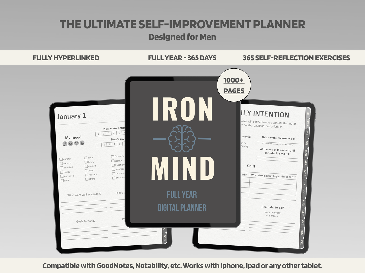 Men's Digital Journal | 365-Day Planner for Discipline & Focus