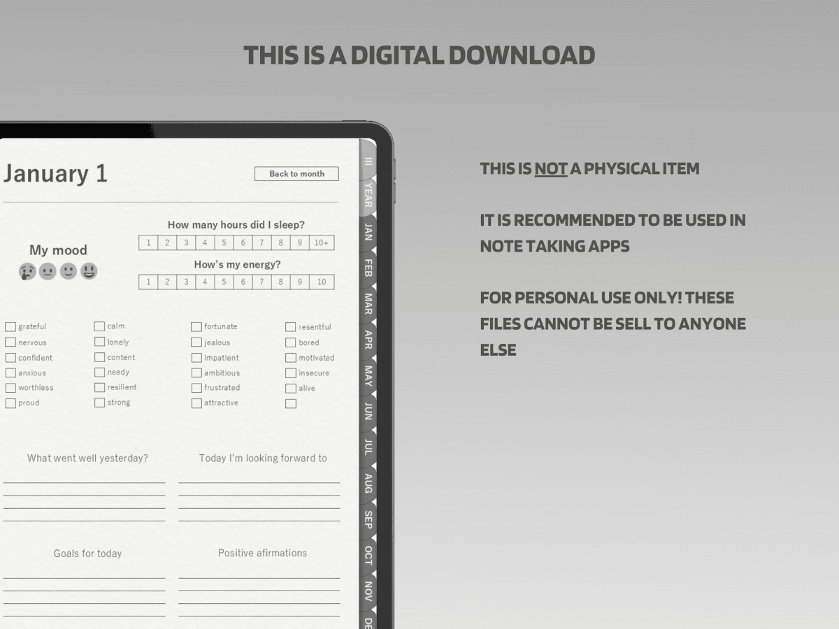Men's Digital Journal - 365-Day Planner | Build Discipline & Mental Toughness - Men's Digital Journal