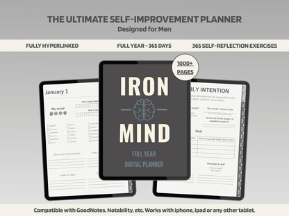 Men's Digital Journal - 365-Day Planner | Build Discipline & Mental Toughness - Men's Digital Journal