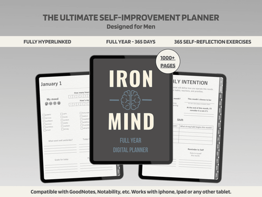 Men's Digital Journal - 365-Day Planner | Build Discipline & Mental Toughness - Men's Digital Journal